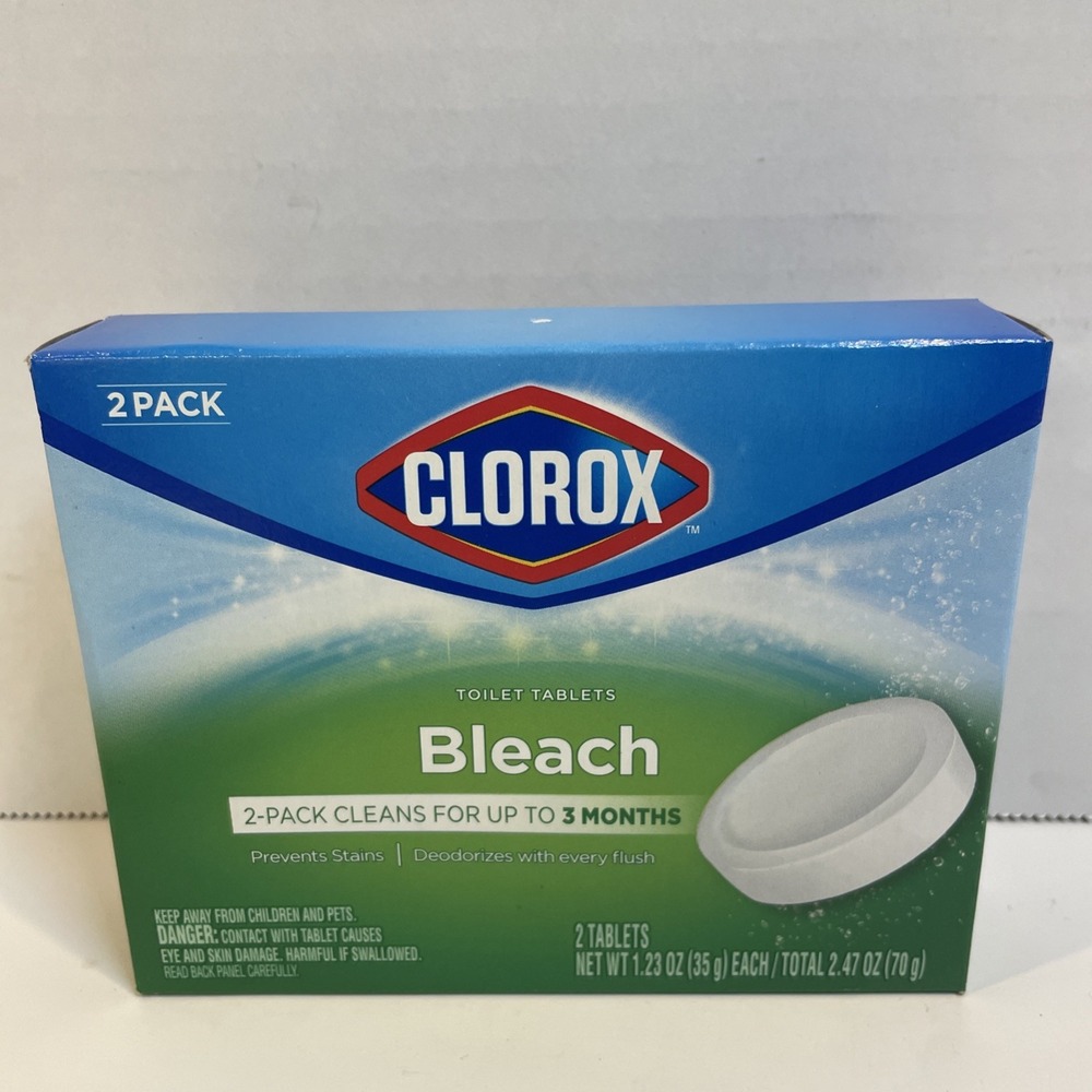 Clorox Toilet Tablets Unisex 2.47oz White Bleach Automatic Cleaner 2-Pack